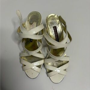 Walter Steiger White Patent Leather Strappy Heels Size 7